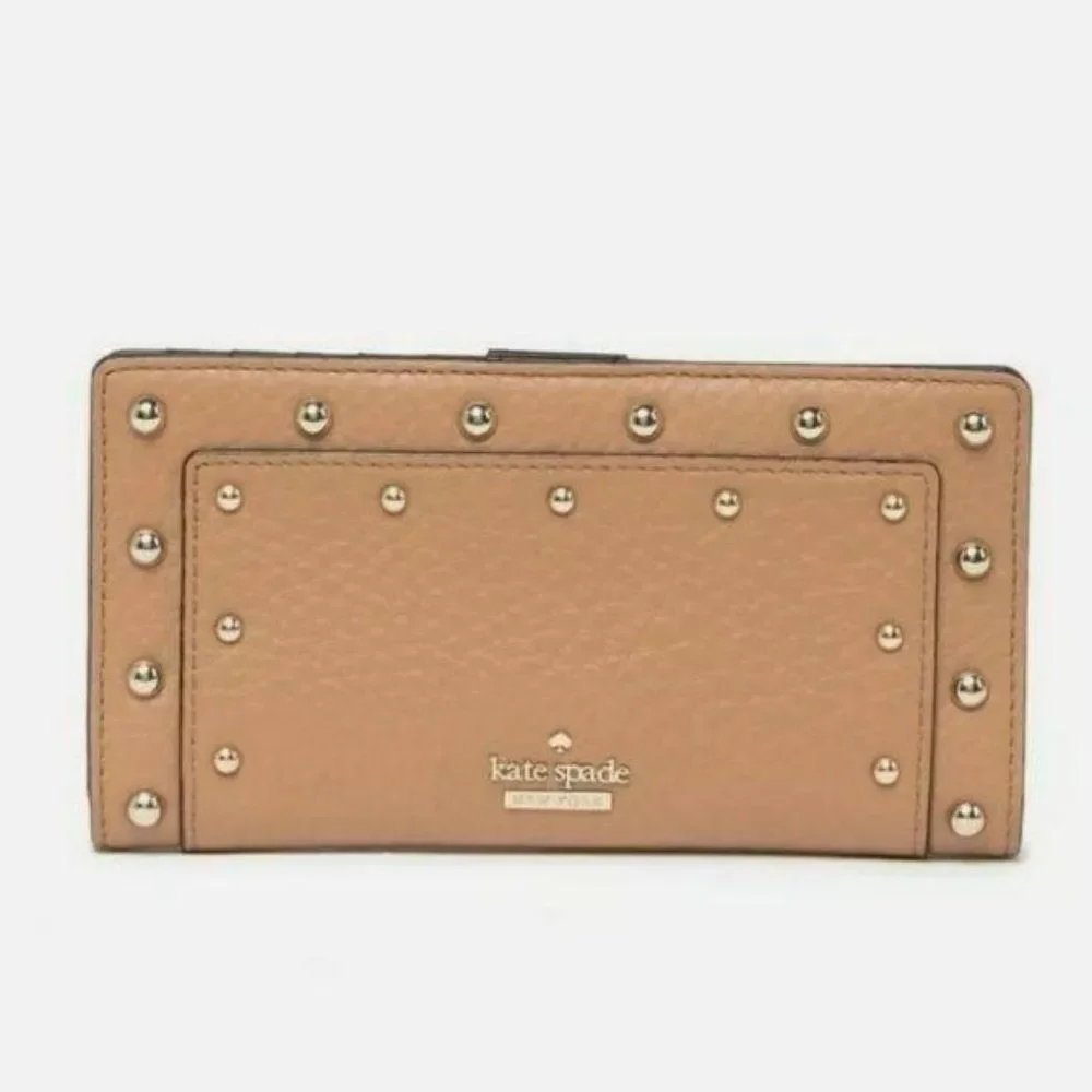 NWT Kate Spade Leather Carlin Street Studded/Embellished Stacy Wallet